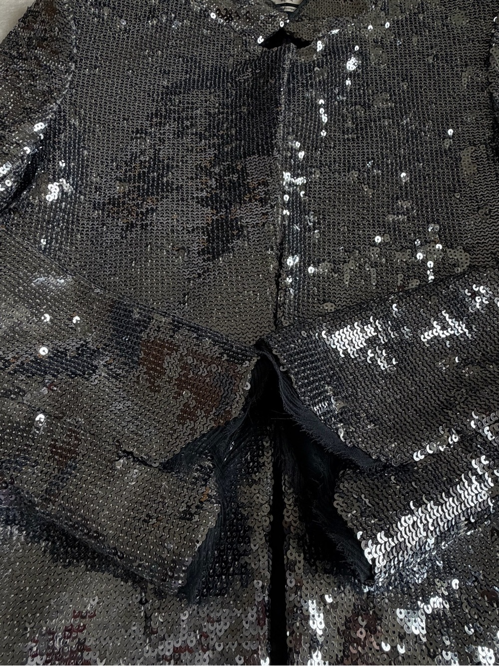 Zadig & Voltaire  DeLuxe  Silk/ Silver Sequin Blazer  Sz Small - Picture 5 of 8